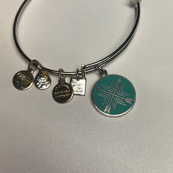 Alex and Ani Silver-Tone Bangle Bracelet Arrow of Friendship - Picture 2 of 5